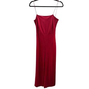 & Other Stories Red Spaghetti Strap Open Back Jumpsuit